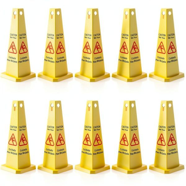 Floor Safety Cone Yellow Caution Wet Floor Sign 10 Pack by Amylove-0