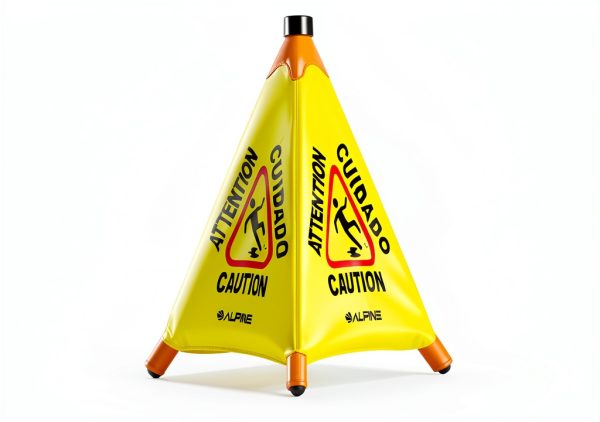 Alpine Caution Wet Floor Sign Wall Mounted Foldable Yellow 20in-1