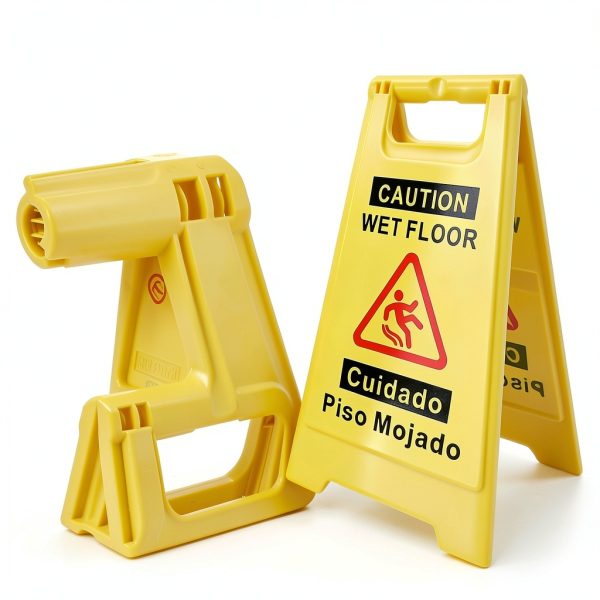 Caution Wet Floor Sign 4-Pack YOLNEXI Yellow Double‑Sided A‑Frame17.5"-3