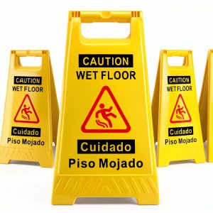 Caution Wet Floor Sign 4-Pack YOLNEXI Yellow Double‑Sided A‑Frame17.5"-0