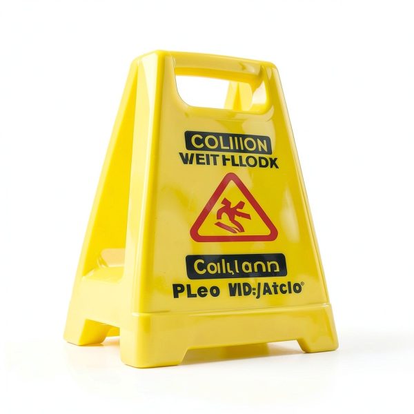 Caution Wet Floor Sign GJC 2-Pack Bright Yellow A-Frame 17.5" Height-6