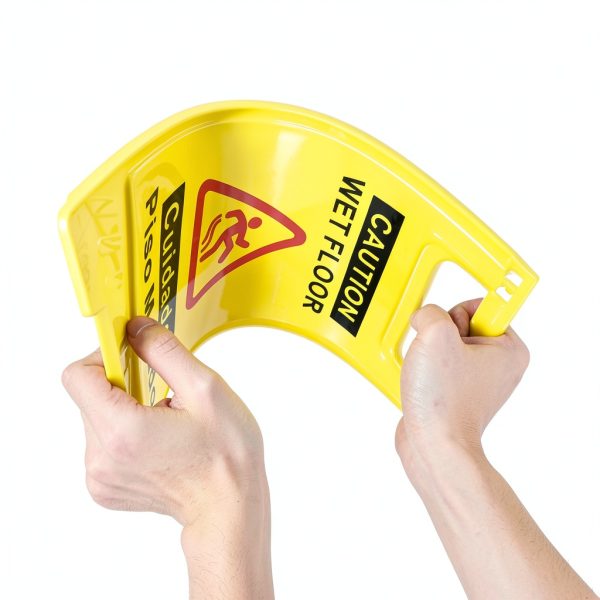 Caution Wet Floor Sign 4-Pack YOLNEXI Yellow Double‑Sided A‑Frame17.5"-2