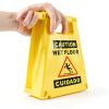 Caution Wet Floor Sign 2 Pack Yellow Double‑Sided Bilingual by-5