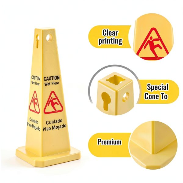 Floor Safety Cone Yellow Caution Wet Floor Sign 10 Pack by Amylove-1