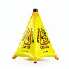 Alpine Caution Wet Floor Sign Wall Mounted Foldable Yellow 20in-5