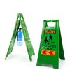 Kids Playing Sign 24in Green 3 Pack by XPCARE Floor Stand Safety Sign-4