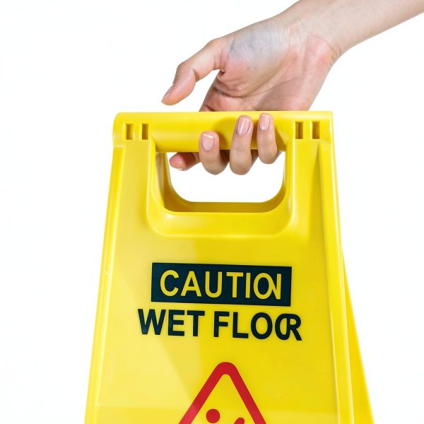 Caution Wet Floor Sign GJC 2-Pack Bright Yellow A-Frame 17.5" Height-3