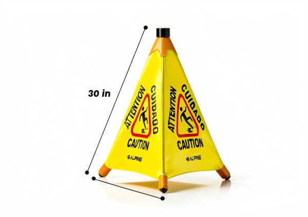 Pop-Up Wet Floor Warning Sign Alpine 498-20 Stand with Pop-Up Design-5