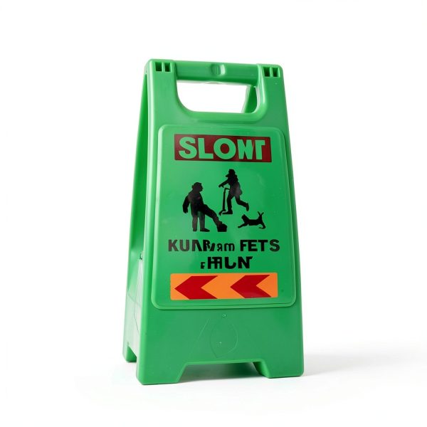 Kids Playing Sign 24in Green 3 Pack by XPCARE Floor Stand Safety Sign-5