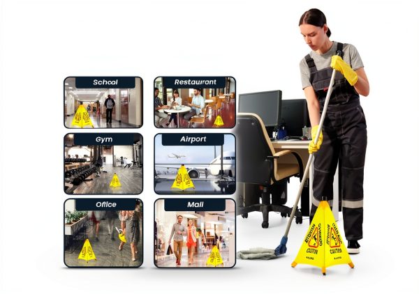 Pop-Up Wet Floor Warning Sign Alpine 498-20 Stand with Pop-Up Design-6