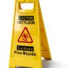 Caution Wet Floor Sign GJC 2-Pack Bright Yellow A-Frame 17.5" Height-1