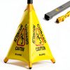 Alpine Caution Wet Floor Sign Wall Mounted Foldable Yellow 20in-7