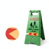 Kids Playing Sign 24in Green 3 Pack by XPCARE Floor Stand Safety Sign-2